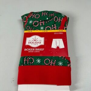 Holiday Time Boxer Briefs Christmas Candy Cane Ho Ho‎ Ho Mens Large 36-38 NWT